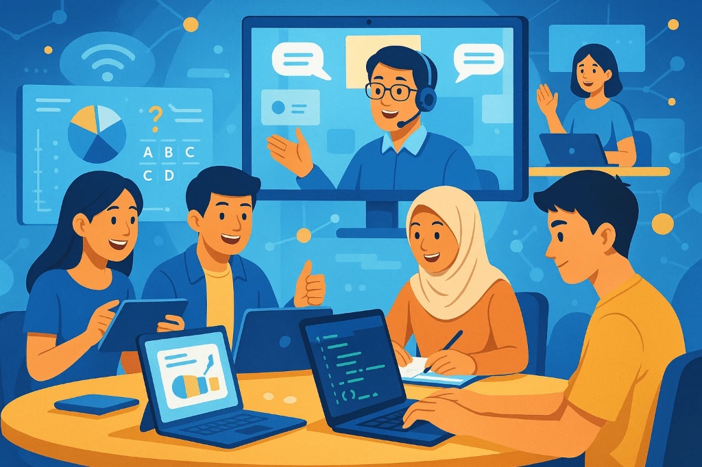 Students studying together